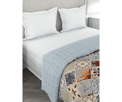 Moroccan Tile Pattern King Size Comforter (100% Cotton, Reversible)