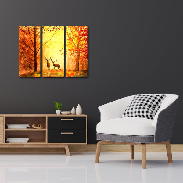 Aesthetic Pair Of Reindeer Wall Canvas