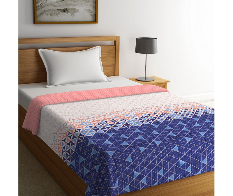 Intricate Geometric Print Single Size Comforter (100% Cotton, Reversible)