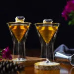 Martini Cocktail Glass Double Walled | 100ml | Cocktail Glasses | Female or Women Alcohol Serving | Children’s Ice Creams, Desserts or Mocktails serving | Set of 2(9462)