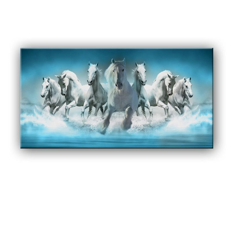 Seven Running Horses Abstract Design Canvas Wall Painting