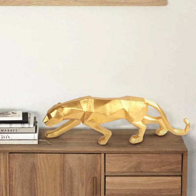 Modern Art Geometric Panther Statue (9462)