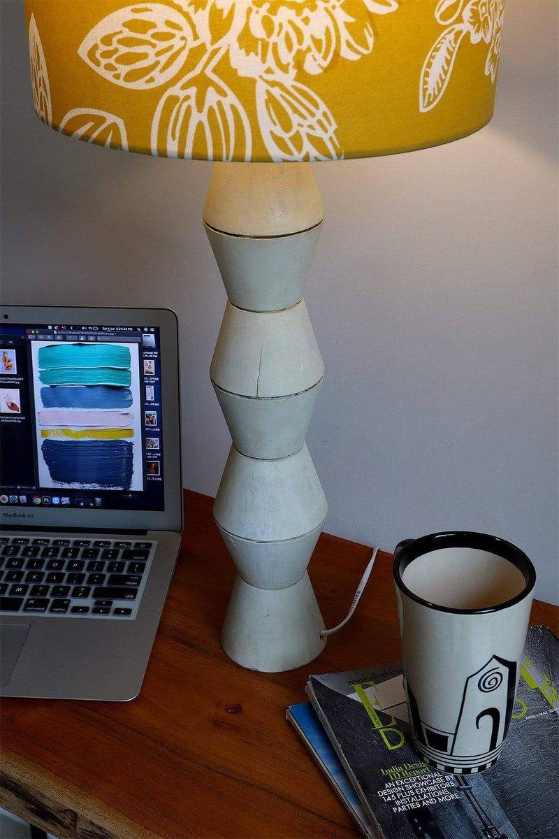 Tala Washed White Wood Table Lamp