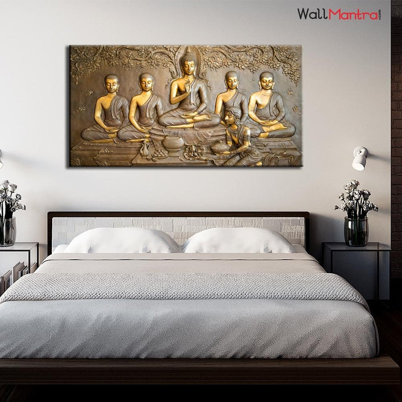 Wall Painting for Living Room - Big Panoramic Teaching of Buddha