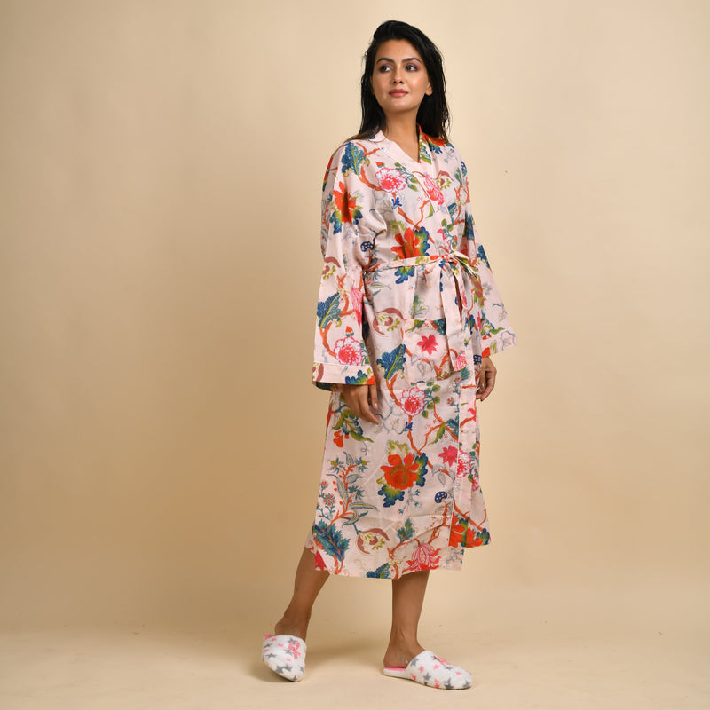 MULTI-COLOUR PURE COTTON BATHROBE