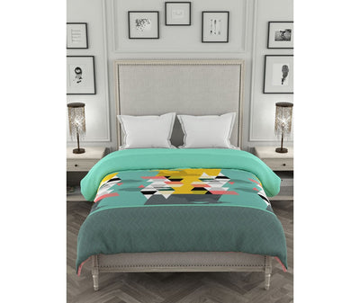 Multi-Coloured Abstract Geometric Print King Size Comforter (100% Cotton, Reversible)