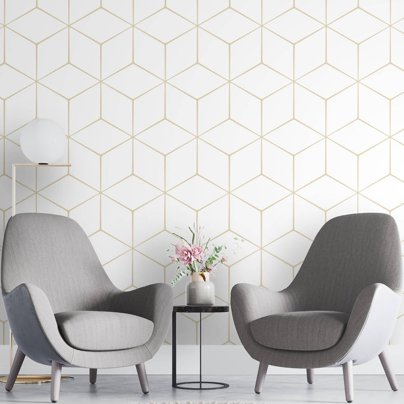 Seamless hexagon – Mural Wallpaper, PVC Free, Non-Toxic