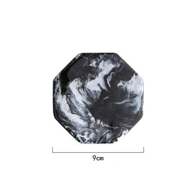 Black Marble Design Coasters - Set of 6