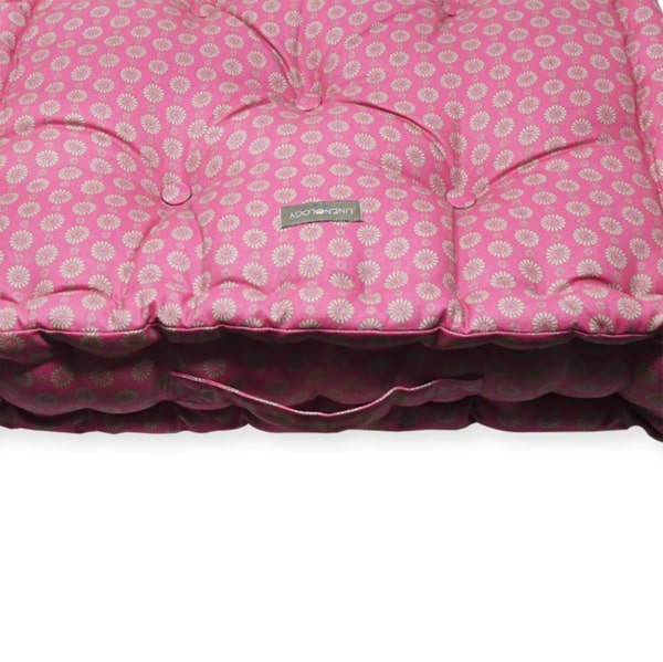 ACRYLIC COATED FLOOR CUSHION - GEO PINK FLAMBÉ