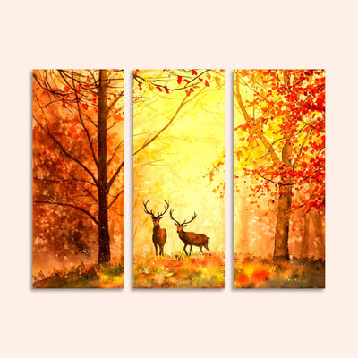 Aesthetic Pair Of Reindeer Wall Canvas