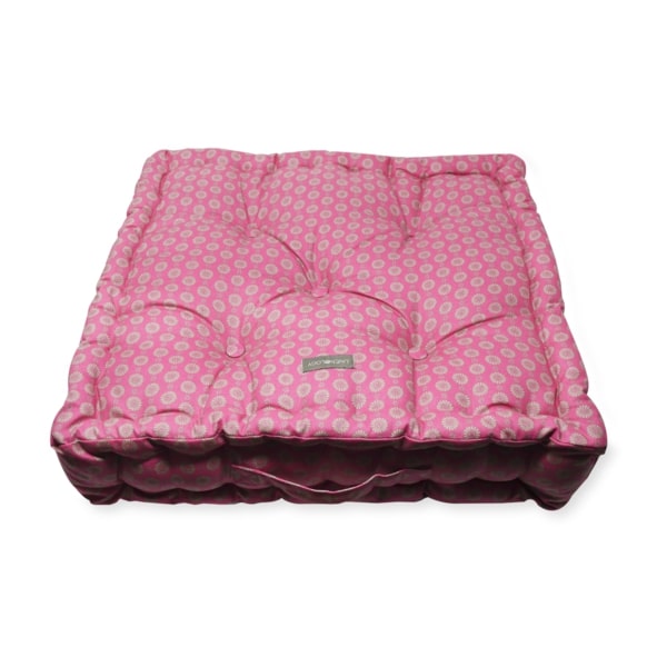 ACRYLIC COATED FLOOR CUSHION - GEO PINK FLAMBÉ