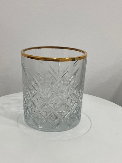 TUDOR GLASS WITH GOLD RIM - SET OF 2