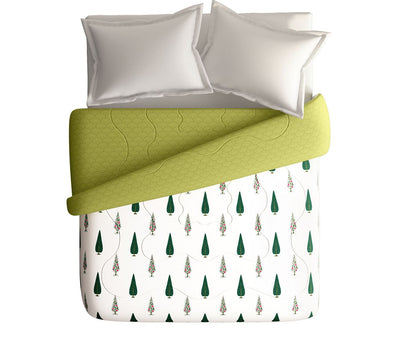 Traditional Leaf Print Double Size Comforter (100% Cotton, Reversible)