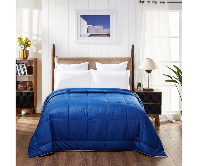 Sapphire Blue Double Size Comforter (Super Soft Micro Fabric, Reversible)