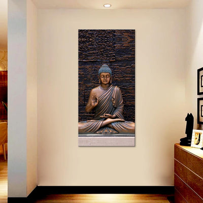 Wall Painting of Peaceful Gautam Buddha Canvas Printed