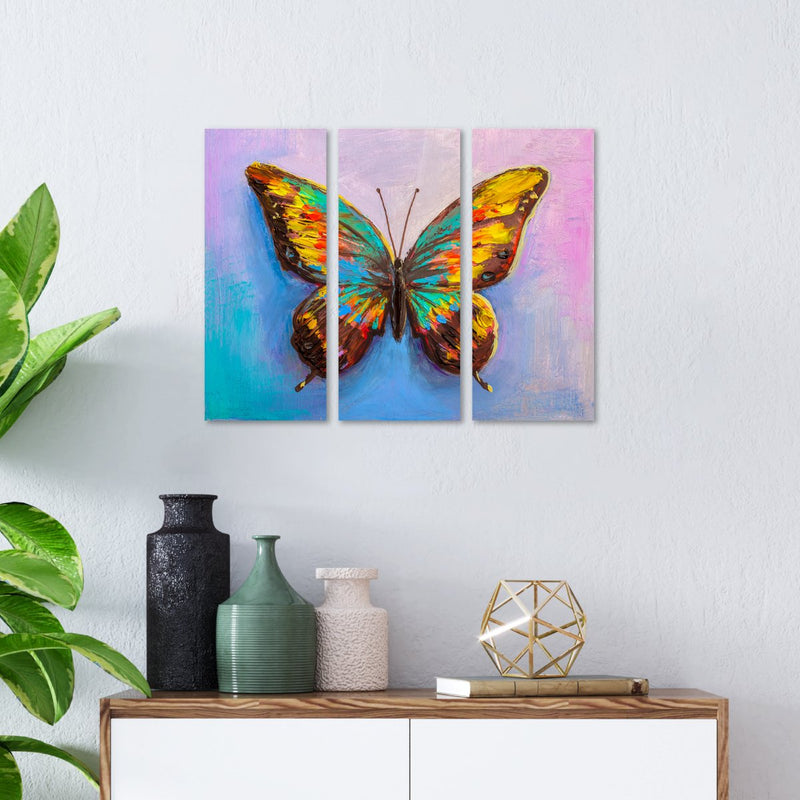 Multi Hued Butterfly Wall Canvas