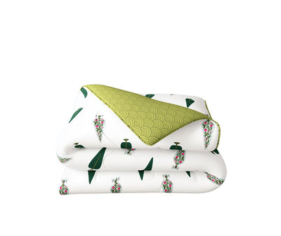 Traditional Leaf Print Double Size Comforter (100% Cotton, Reversible)