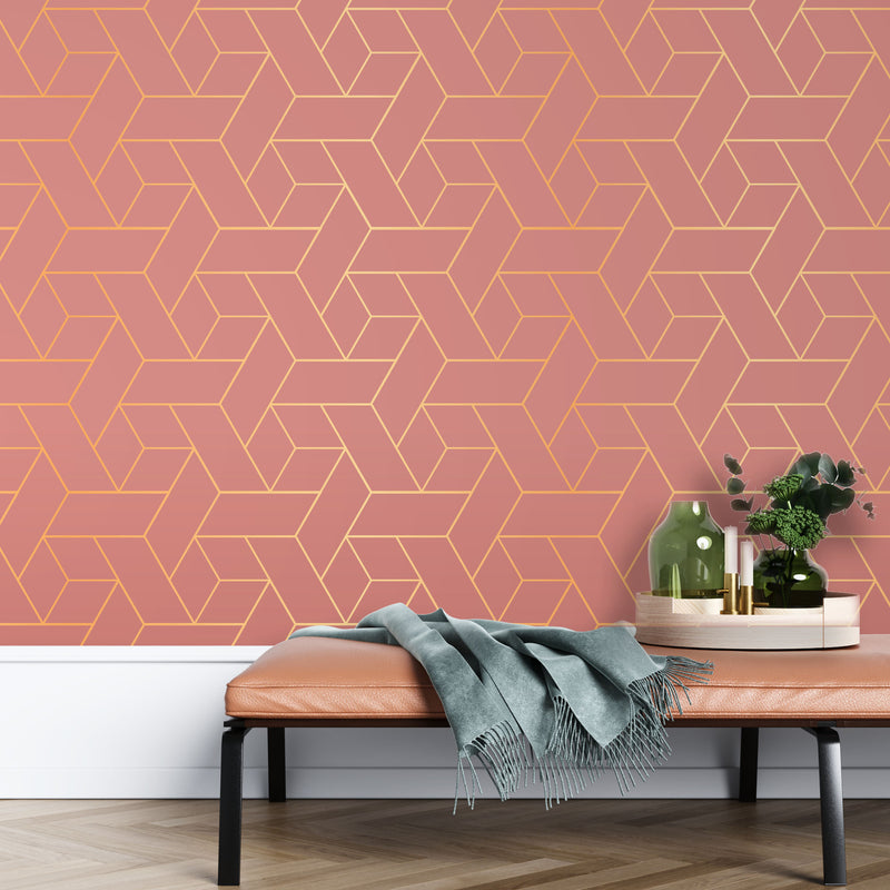 Structured lines Geometric – Mural Wallpaper, PVC Free, Non-Toxic