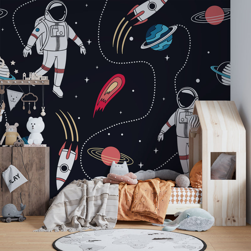 Kids astronauts and space elements