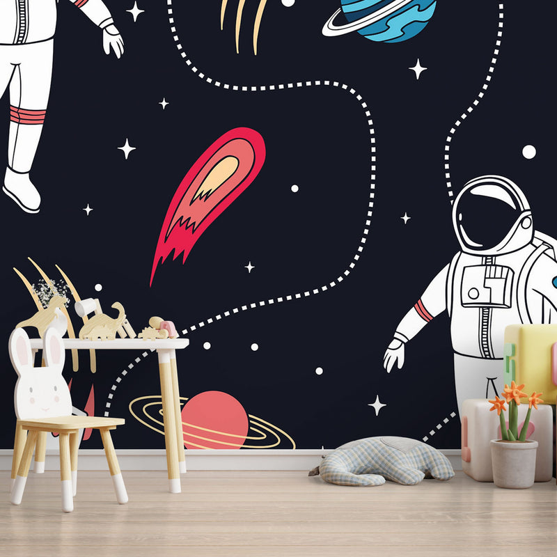 Kids astronauts and space elements