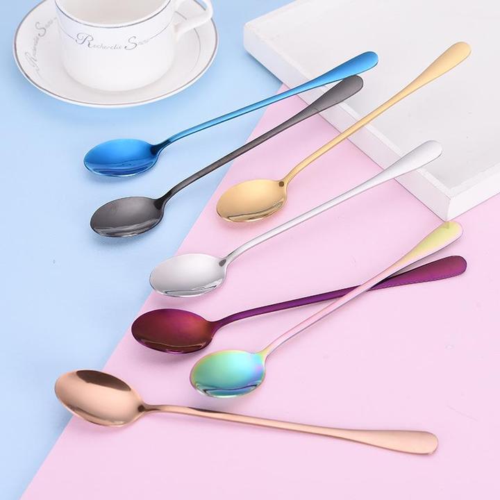 RAINBOW Set of 7 Dessert Spoons