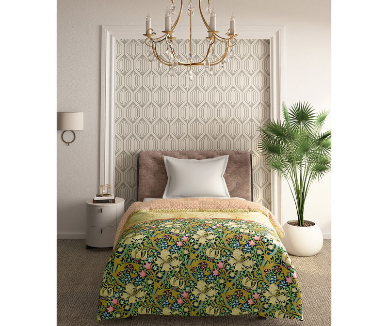 Intricate Pattern Single Size Comforter (100% Cotton, Reversible)