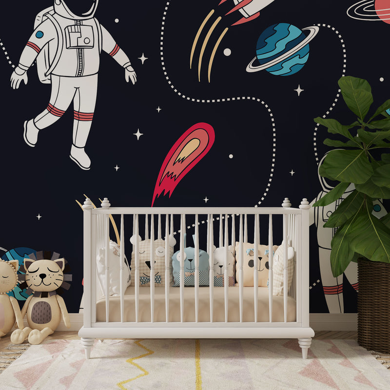 Kids astronauts and space elements