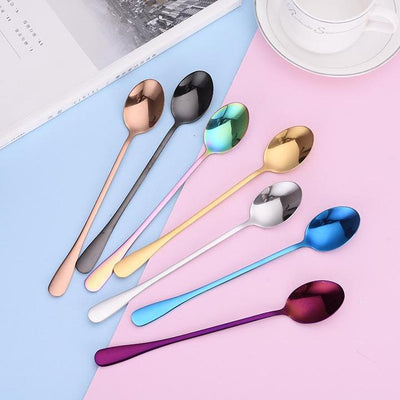 RAINBOW Set of 7 Dessert Spoons