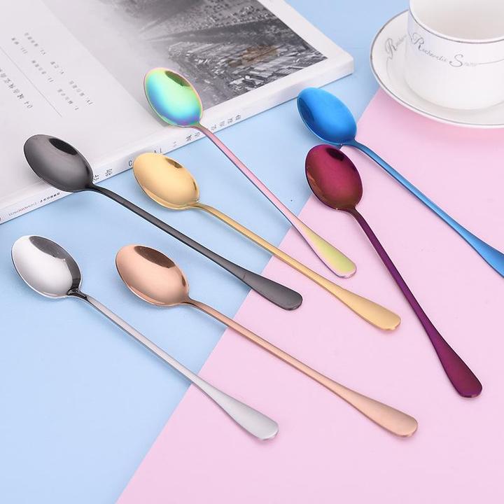 RAINBOW Set of 7 Dessert Spoons