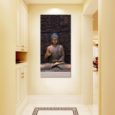 Wall Painting of Peaceful Gautam Buddha Canvas Printed