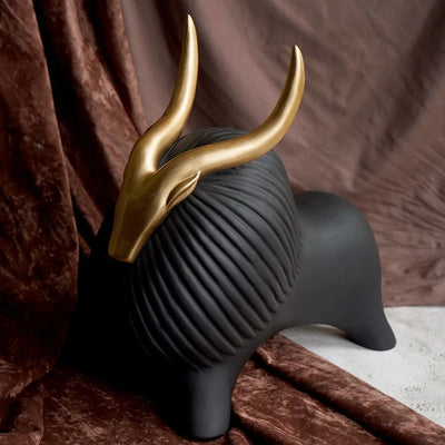 Golden Horned Yak Table Accent(9462)