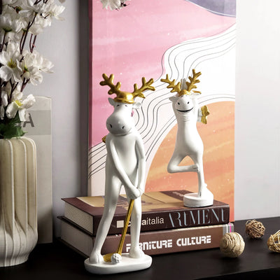 Golden Horned Reindeer Table Accent (9462)