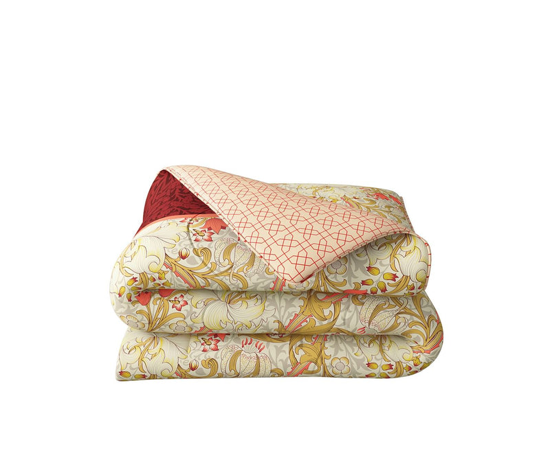 Vibrant Red & Mustard Single Size Comforter (100% Cotton, Reversible)