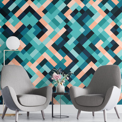 Geometric Design – Mural Wallpaper, PVC Free, Non-Toxic