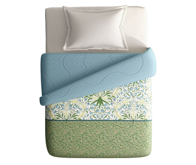 Foliage Inspired Pattern Single Size Comforter (100% Cotton, Reversible)