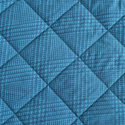 Houndstooth Print Blue 6 Pcs Double Quilt Set