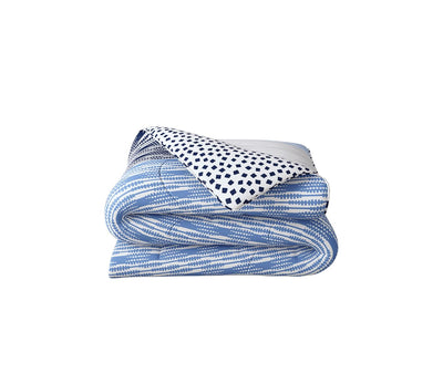 Shades Of Blue Soundwave Pattern Single Size Comforter (100% Cotton, Reversible)