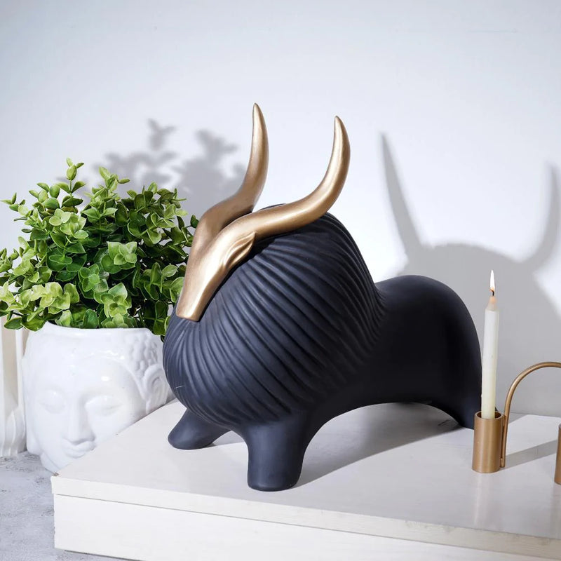 Golden Horned Yak Table Accent(9462)