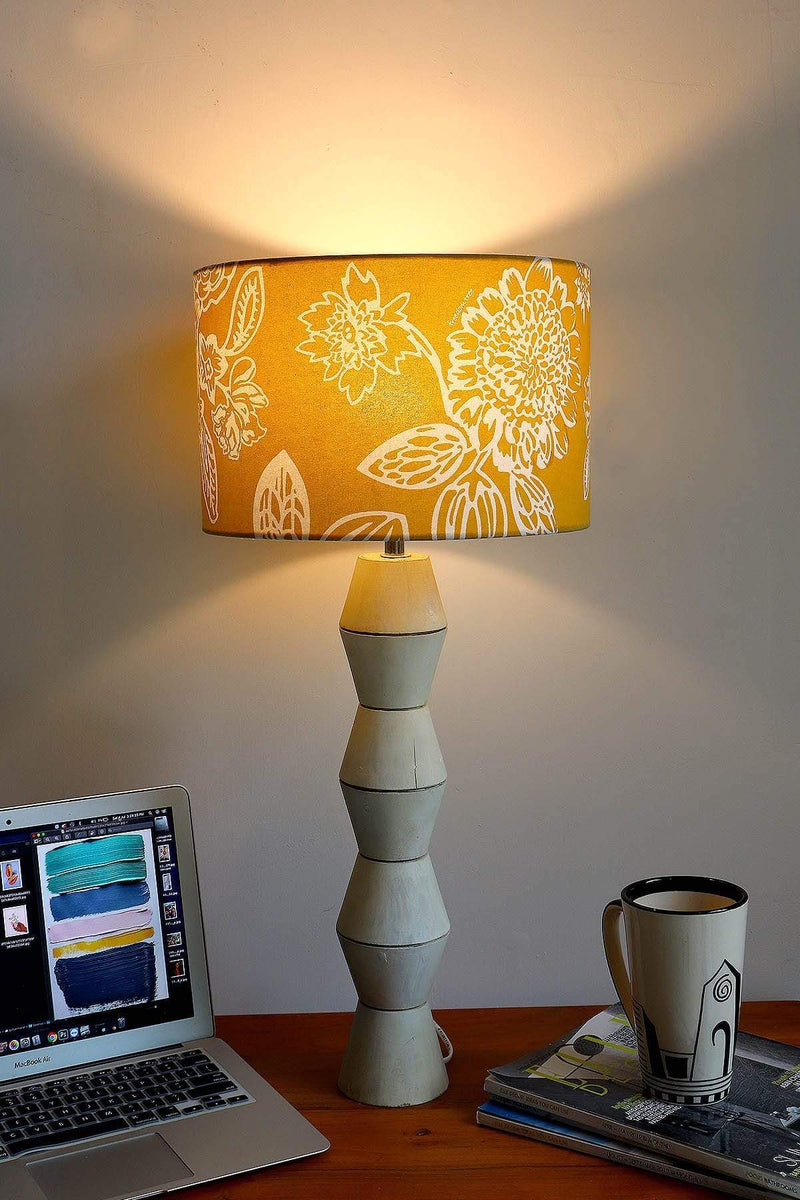 Tala Washed White Wood Table Lamp