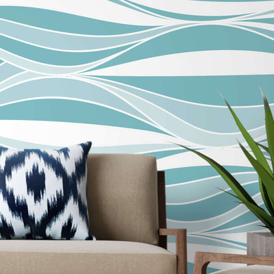 Seamless sea waves – Mural Wallpaper, PVC Free, Non-Toxic