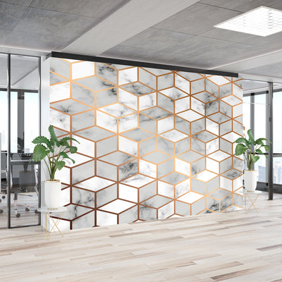 Multicolor cubic geometric – Mural Wallpaper, PVC Free, Non-Toxic