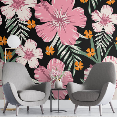 Pink flowers – Mural Wallpaper, PVC Free, Non-Toxic