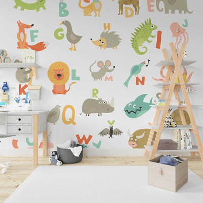 Kids childish alphabets with animals