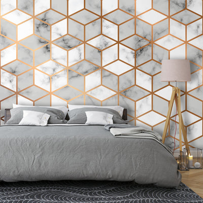 Multicolor cubic geometric – Mural Wallpaper, PVC Free, Non-Toxic