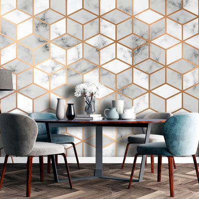 Multicolor cubic geometric – Mural Wallpaper, PVC Free, Non-Toxic