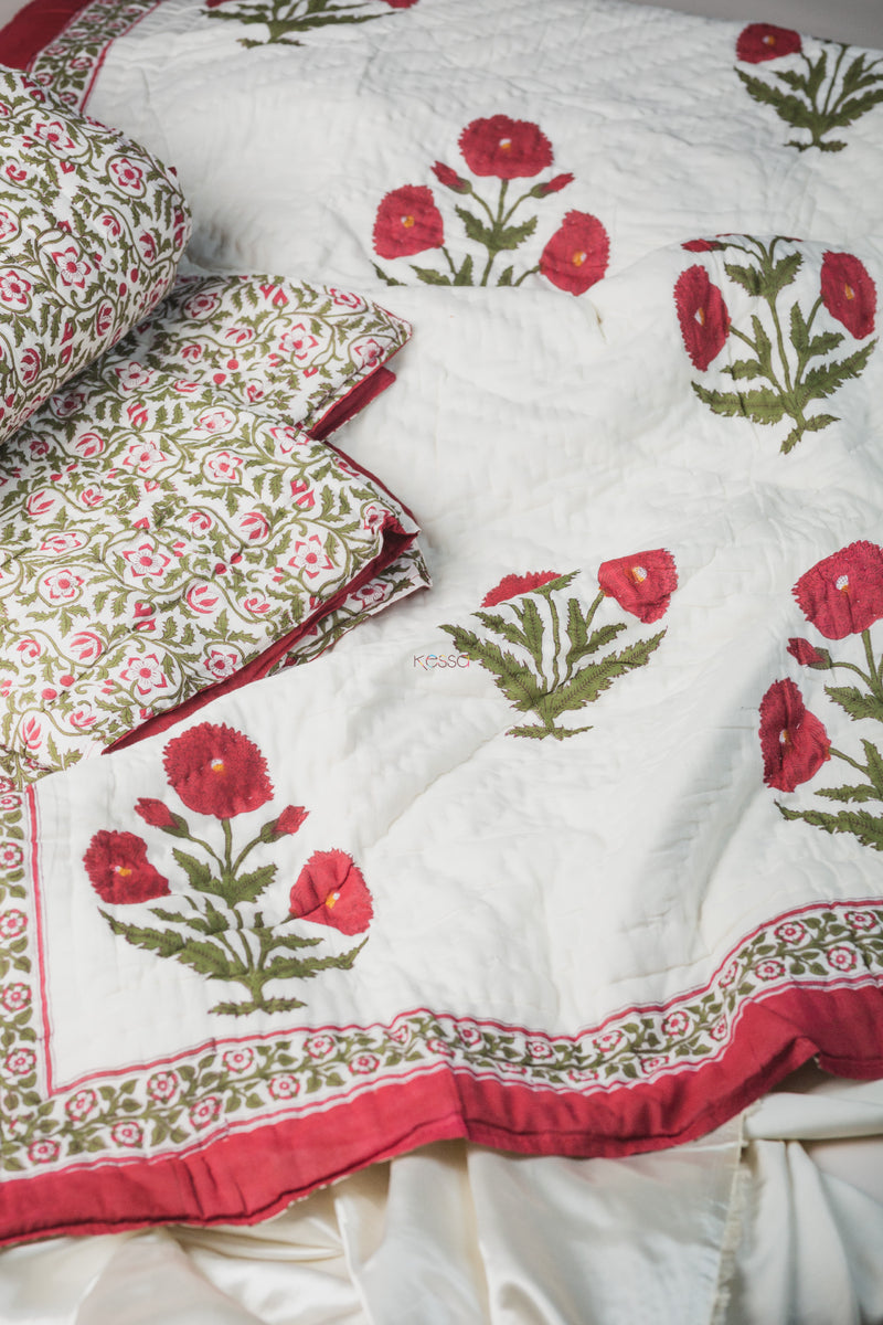 Mojo Red Single Bed Quilt