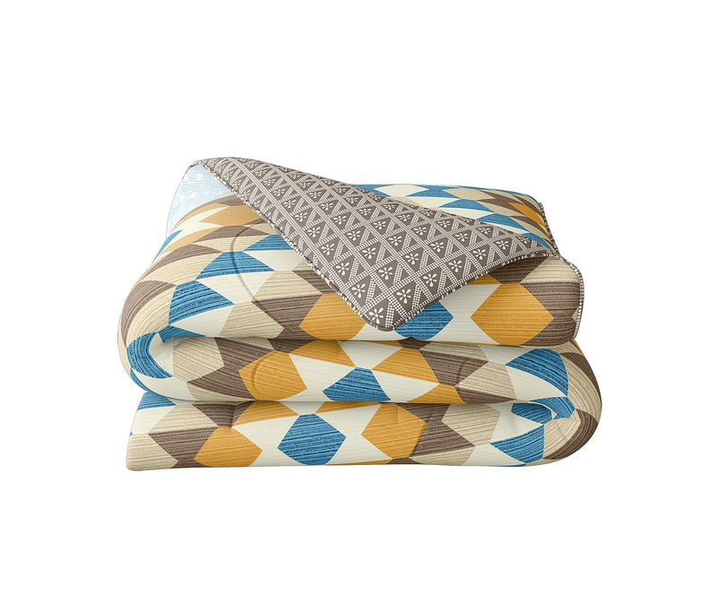 Geometric Print King Size Comforter (100% Cotton, Reversible)