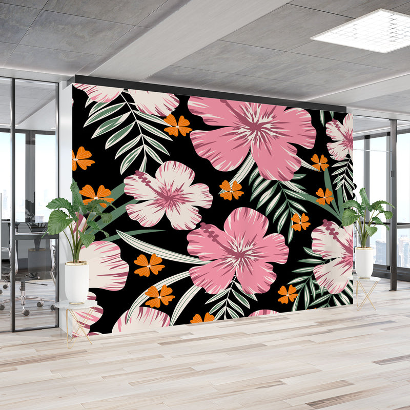 Pink flowers – Mural Wallpaper, PVC Free, Non-Toxic