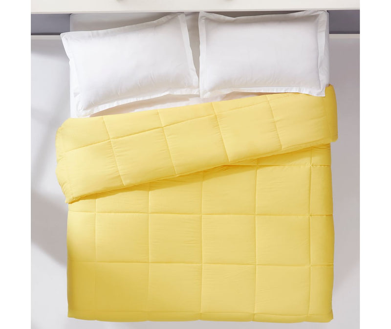 Misty Gold Single Size Comforter (Super Soft Dobby & Waffle Micro Fabric, Reversible)