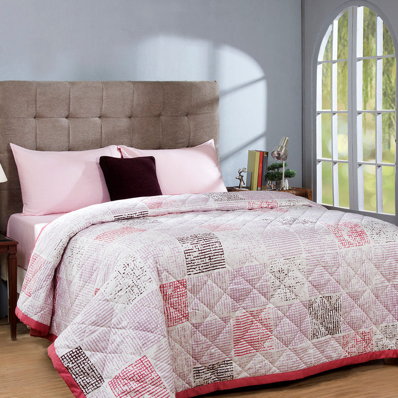 Madison Pink 5 Pcs Double Quilt Set